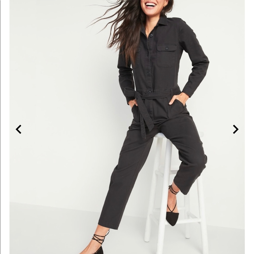 Old Navy Tie Belt Utility Canvas Jumpsuit